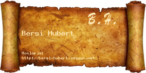 Bersi Hubert névjegykártya